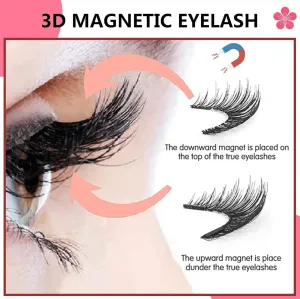Gianni Magnetic Lashes with Clamp Magnetic Eyelashes Natural Look Clear Band Wispy Reusable Magnetic Eyelashes No Glue Needed Magnetic Lashes Without Eyeliner False Eyelashes (Natural)