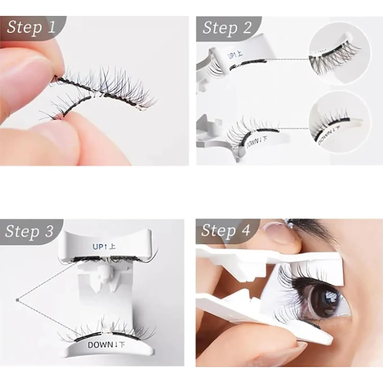 Gianni Magnetic Lashes with Clamp Magnetic Eyelashes Natural Look Clear Band Wispy Reusable Magnetic Eyelashes No Glue Needed Magnetic Lashes Without Eyeliner False Eyelashes (Natural)