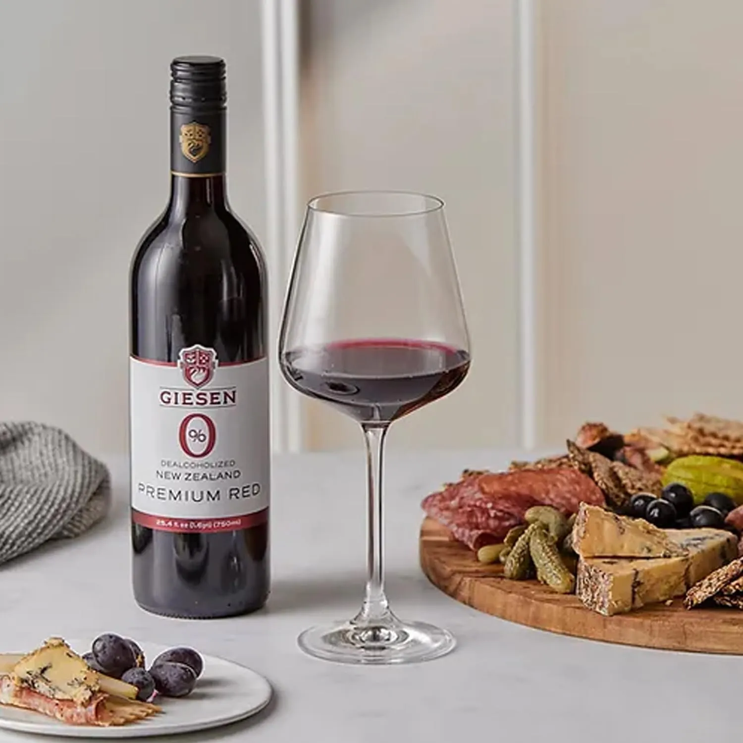 Giesen Non-Alcoholic Premium Merlot Cabernet Franc Red Blend - Premium Dealcoholized Red Wine from New Zealand | 2 PACK