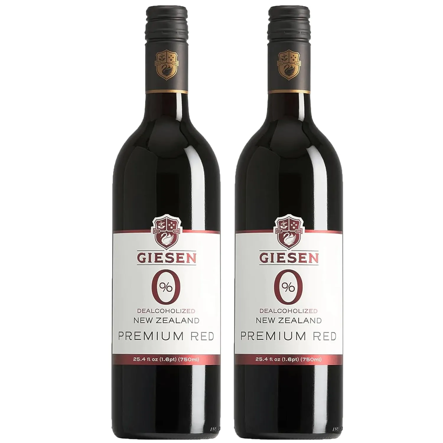 Giesen Non-Alcoholic Premium Merlot Cabernet Franc Red Blend - Premium Dealcoholized Red Wine from New Zealand | 2 PACK