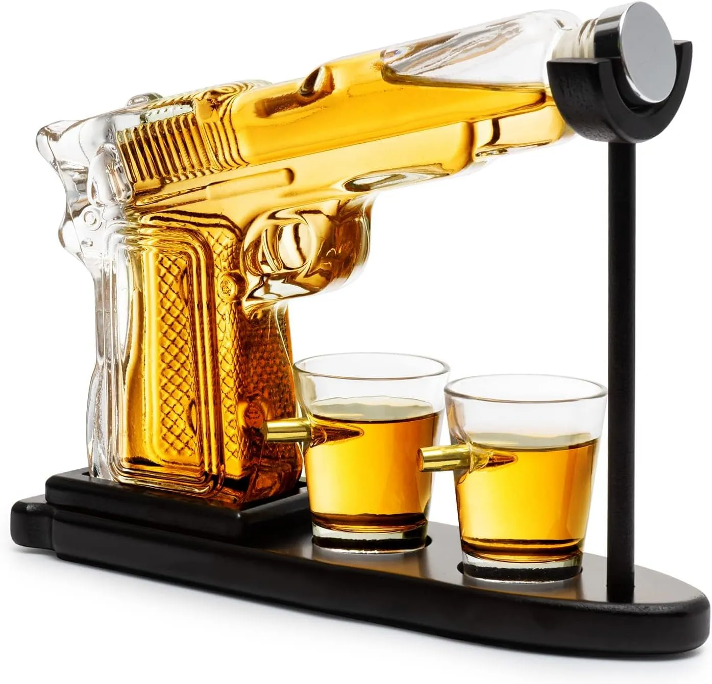 Gifts for Men Dad, 10.1 Oz Whiskey Gun Decanter Set   2 Bullet Glasses - Unique Birthday Pistol Gift Ideas Daughter Son, Personalized Liquor Dispenser - Scotch Bourbon Vodka, Him, Brother Husband