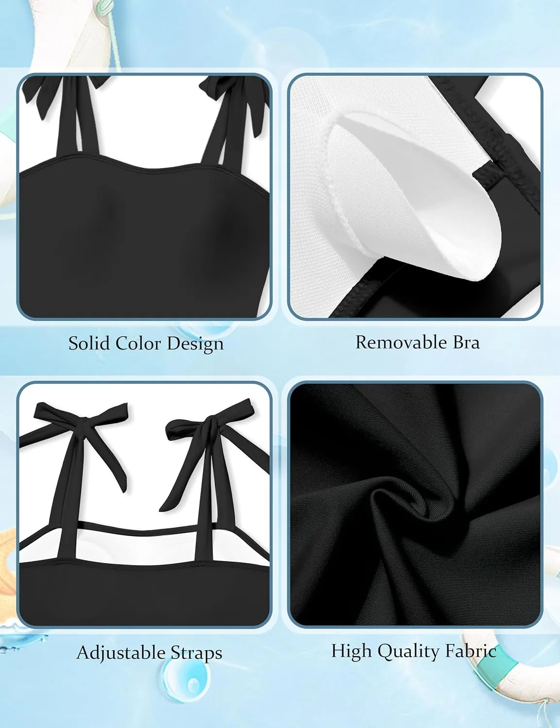 Girls Swimsuit One Piece Casual Color-Block Adjustable Straps Girls Bathing Suit Swimwear 9-16T