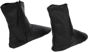 GLOGLOW Leather Zipper Socks Islamic Thermal Prayer Winter Socks Unisex Muslim Leather Socks Slippers for Men and Women 35-45(43-Black)
