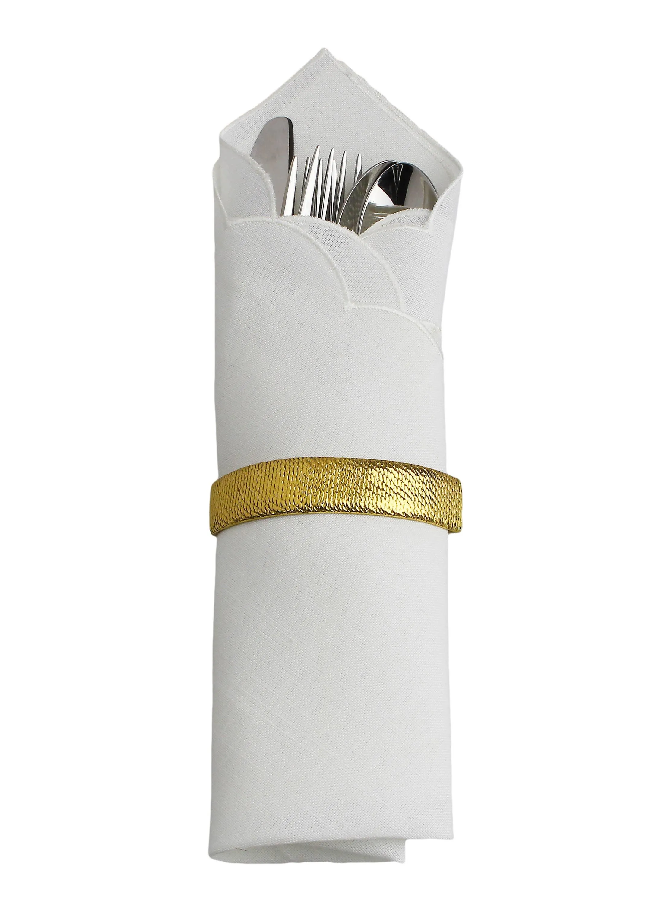 Gold Cutlery/Napkin Holder Set of 4