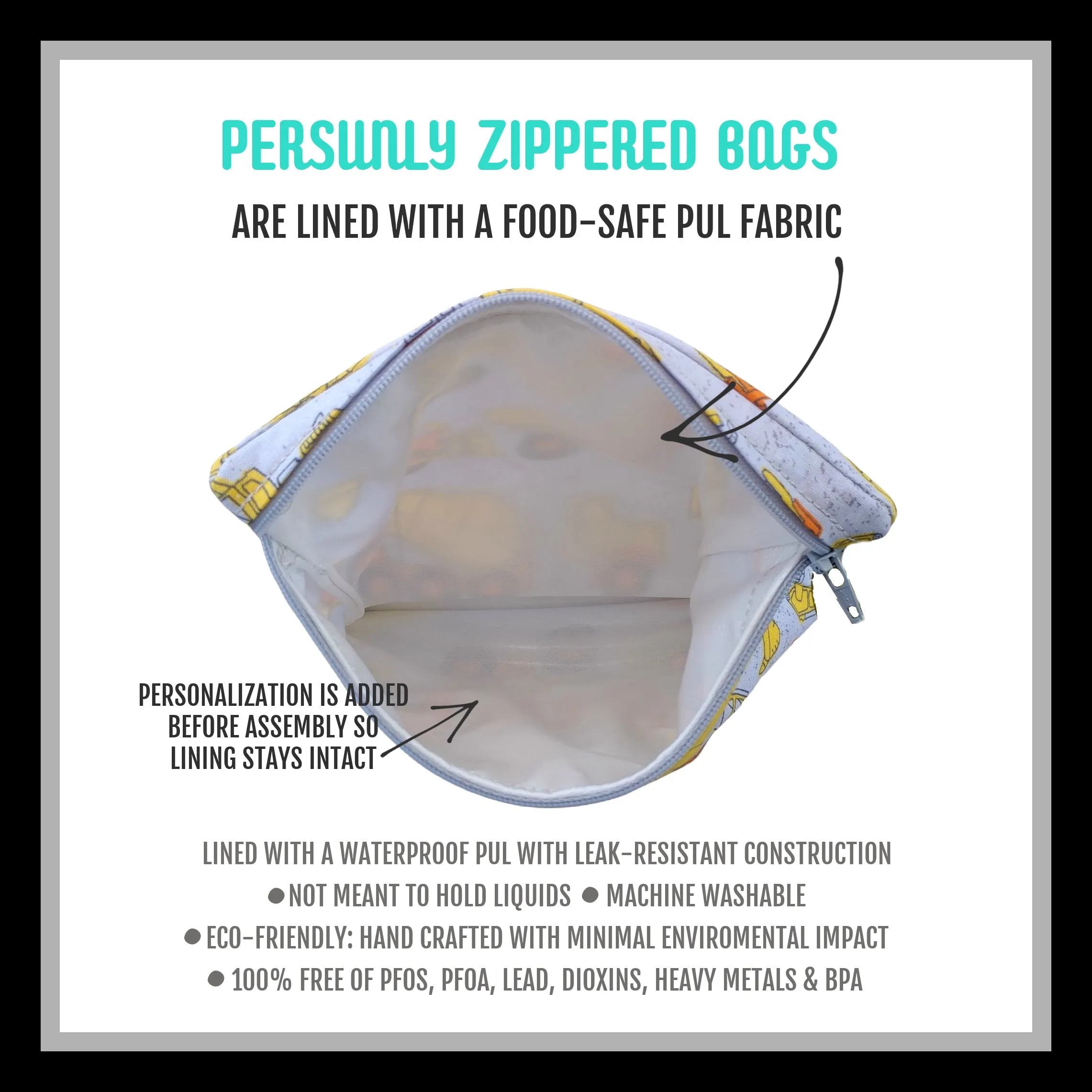 Golden Retriever Personalized Reusable Food Bag
