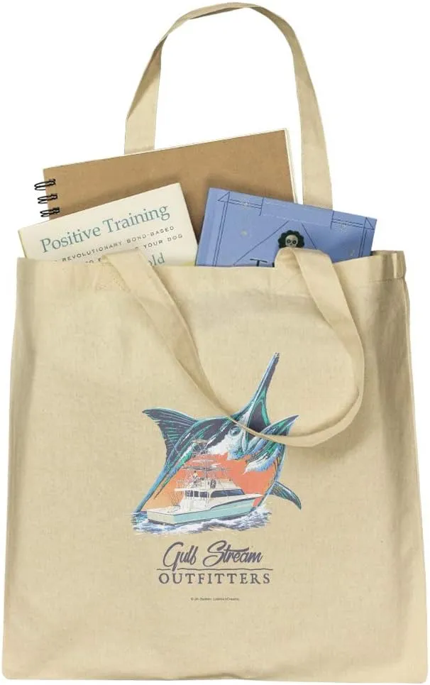 GRAPHICS & MORE Gulf Stream Marlin Ocean Game Fishing Charter Boat Grocery Travel Reusable Tote Bag