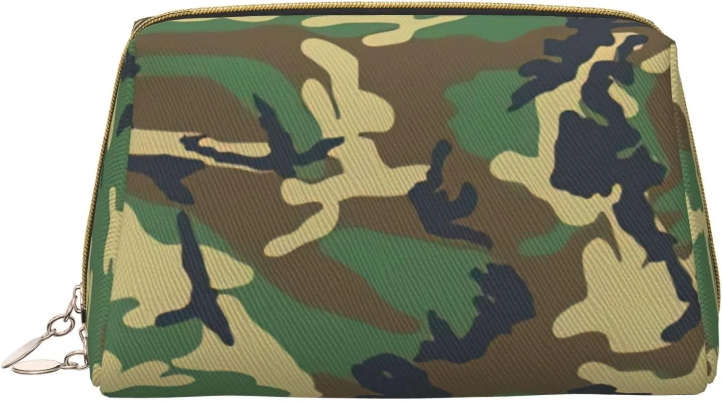 Green Military Camo Toiletry Pouch, Travel-Friendly Makeup Organizer For Makeup Brushes, Lipsticks