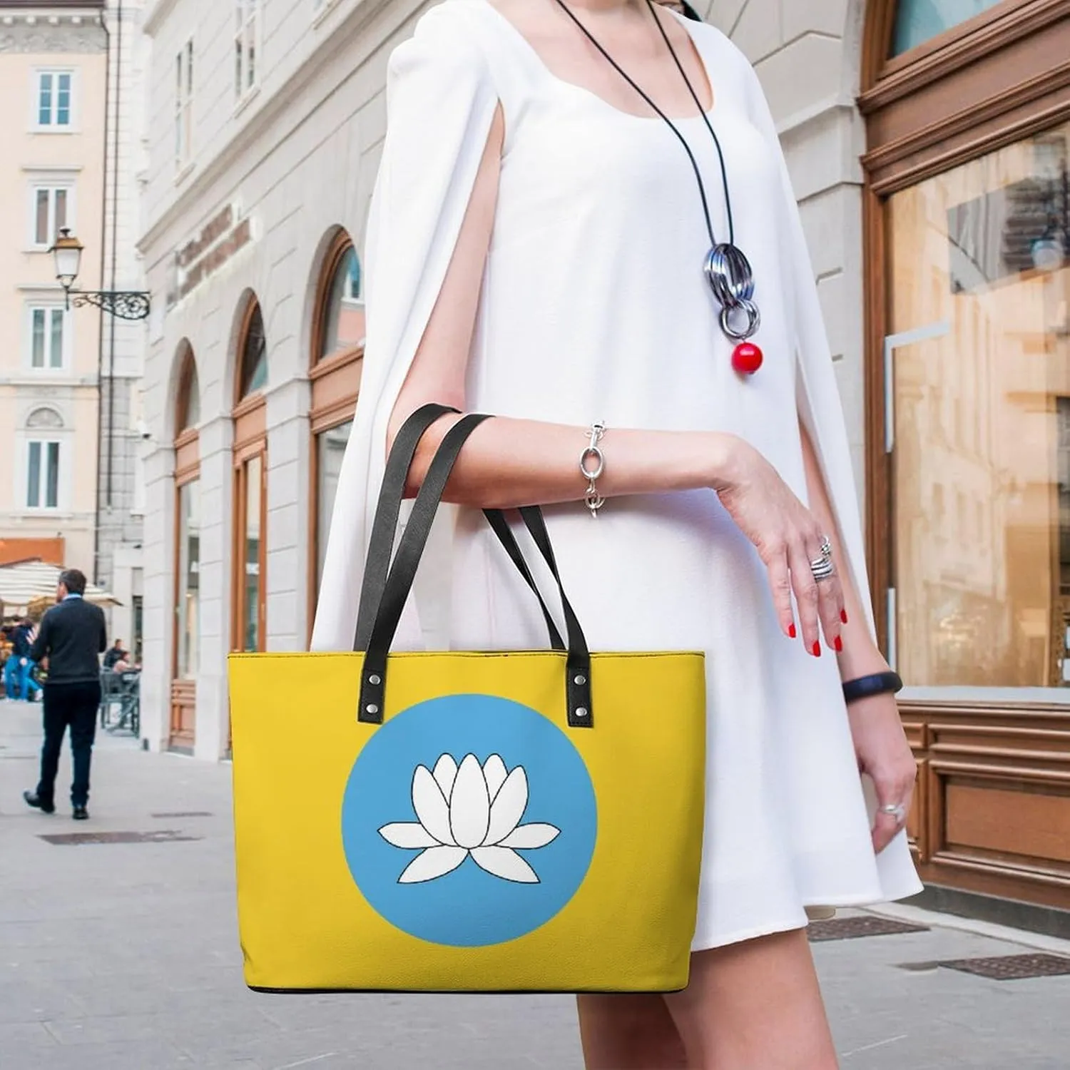 Haiti Flag Leather Handbag Women Large Tote Bag with Zipper Perfect for Work