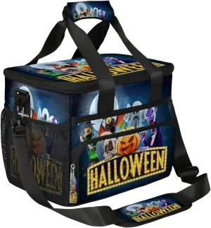 Halloween Topic Insulated Lunch Bag for Women Men Large Adult Leakproof Lunch Box with Adjustable Shoulder Strap Reusable Cooler Tote Bag for Work Office Picnic Beach