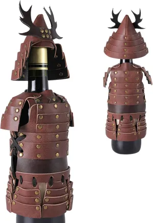 Halloween Wine Bottle Cover, Decorative Wine Bottle Covers | Japanese War States Leather Wine Bottle Cover | War Leather Wine Bottle Cover, Like the Picture, Consulte la descripción, See description