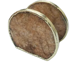 Hand Rounded Golden Quartz Agate Napkin Holder