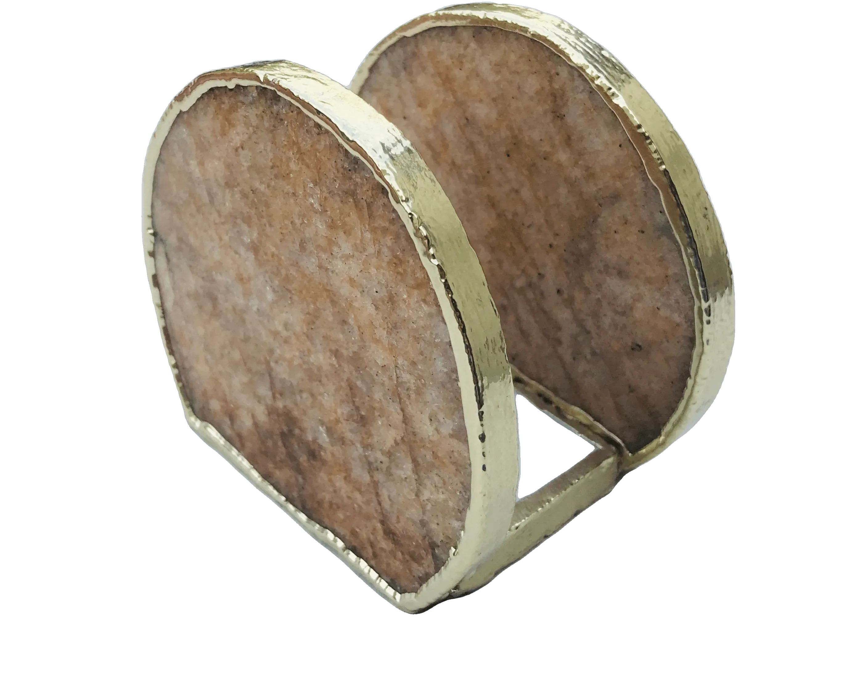 Hand Rounded Golden Quartz Agate Napkin Holder