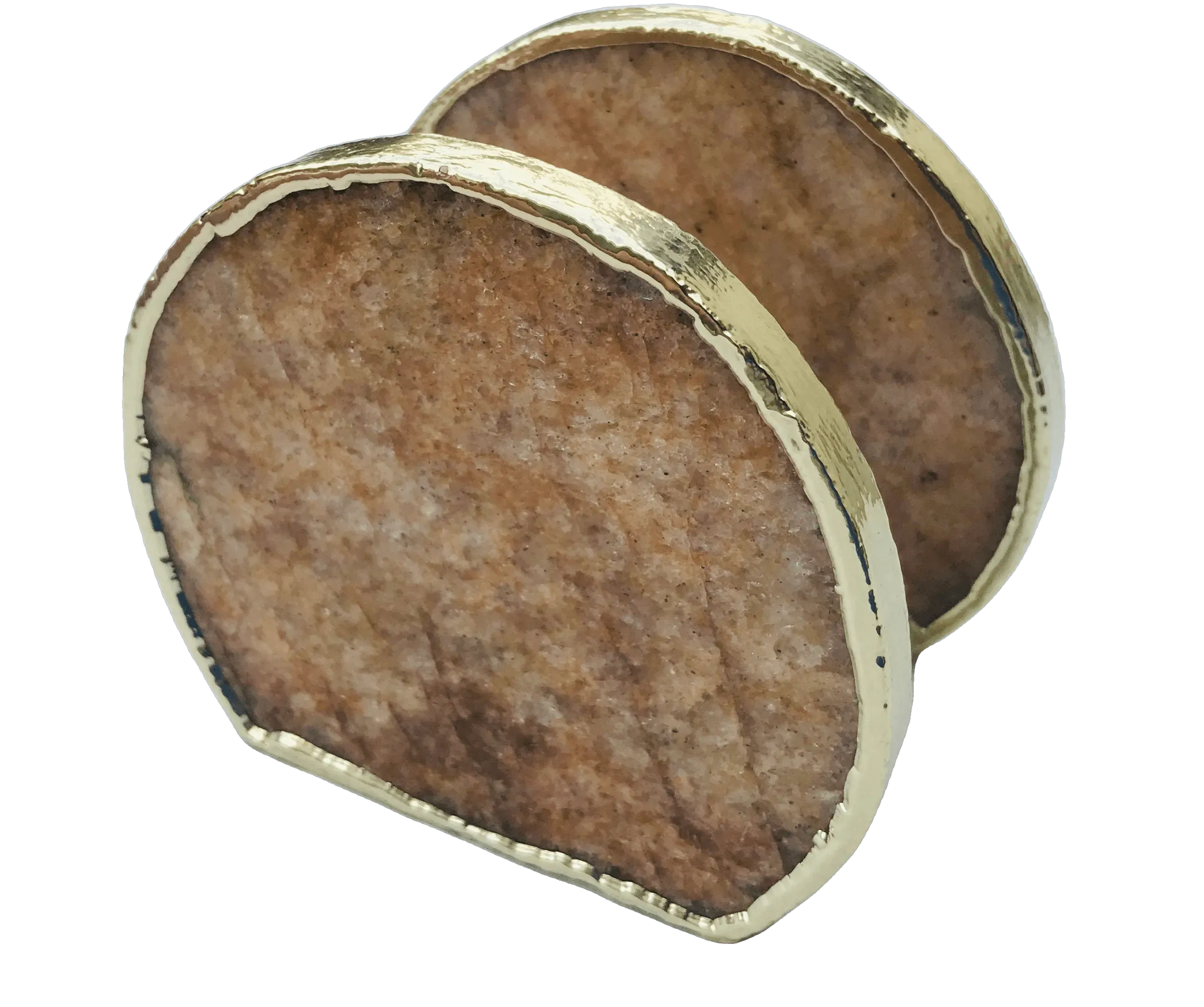 Hand Rounded Golden Quartz Agate Napkin Holder