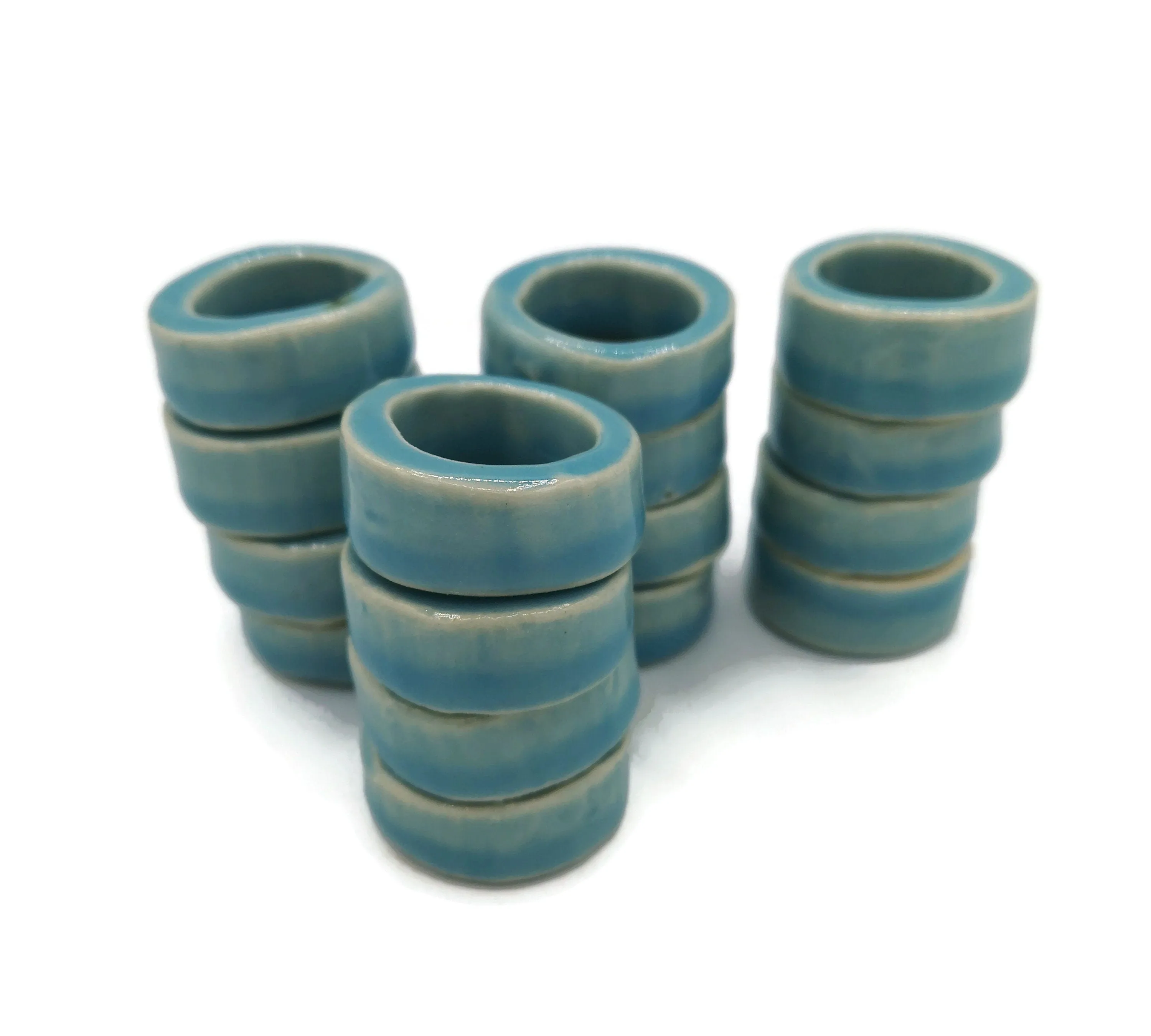 Handmade Ceramic Napkin Rings – Set of 4, Elegant Table Decor