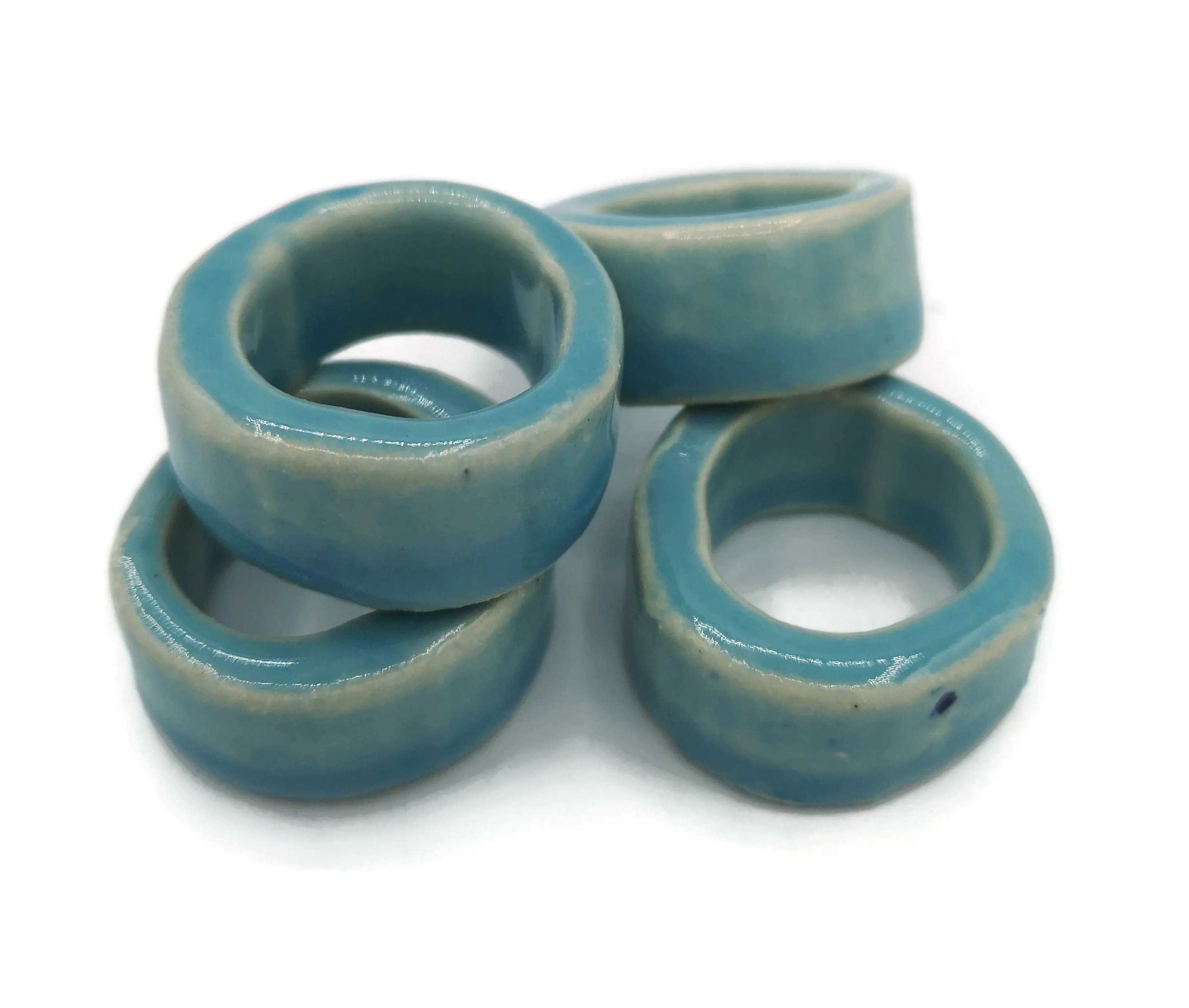 Handmade Ceramic Napkin Rings – Set of 4, Elegant Table Decor