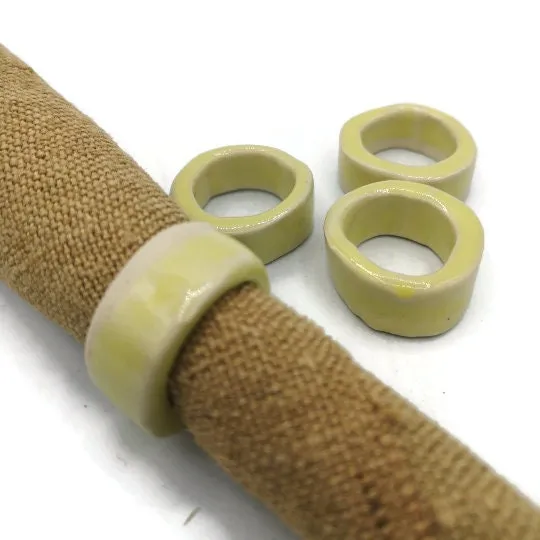 Handmade Ceramic Napkin Rings – Set of 4, Elegant Table Decor