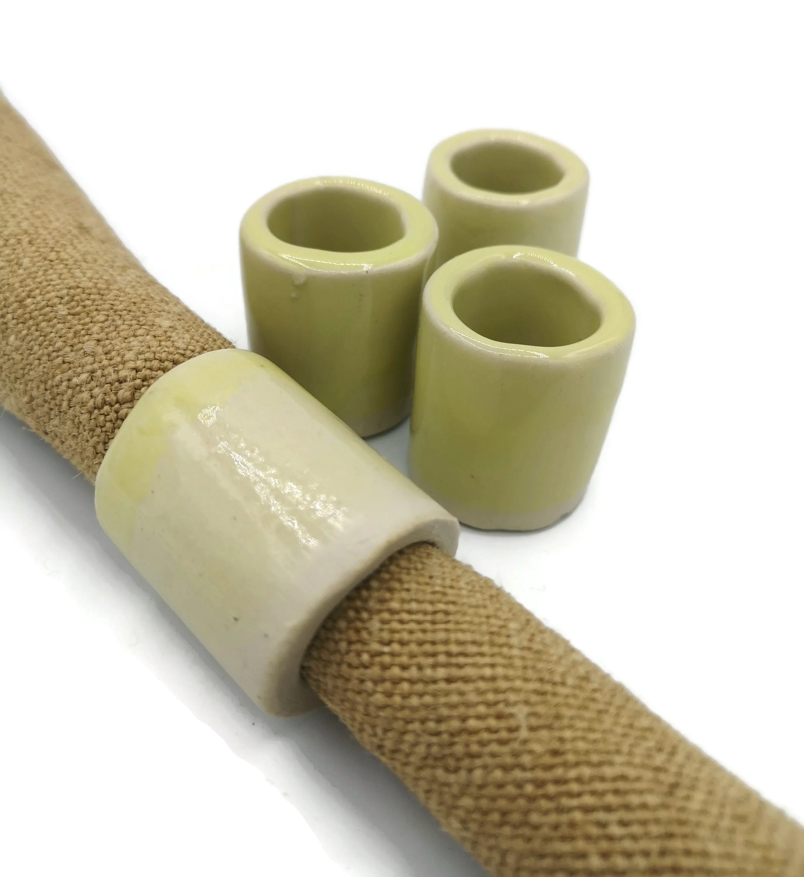 Handmade Ceramic Napkin Rings – Set of 4 Fancy Holiday Table Decor
