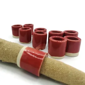 Handmade Ceramic Napkin Rings – Set of 4 Fancy Holiday Table Decor