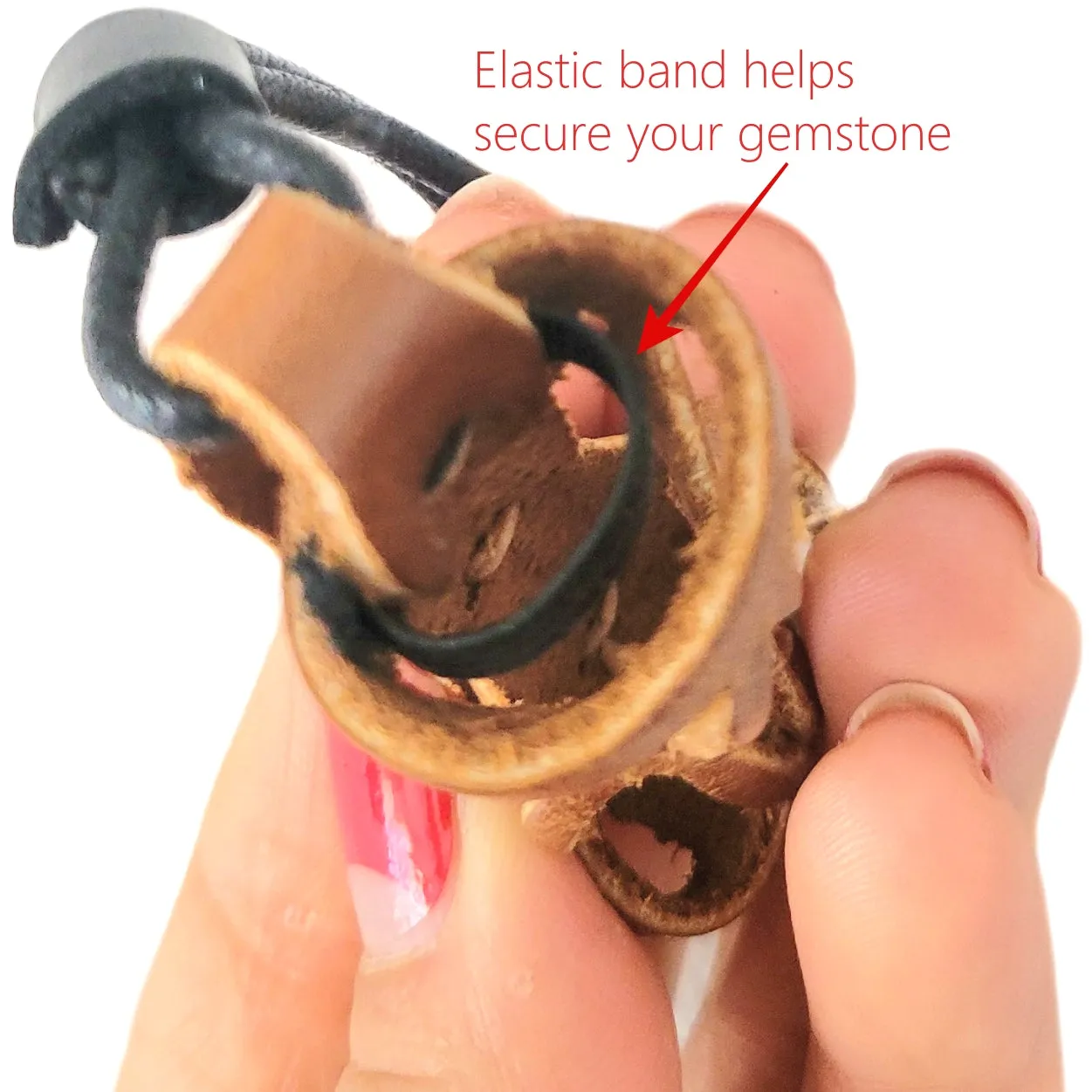 Handmade leather gemstone crystal holder/case necklace without stone (12 pack/ $8 ea.)