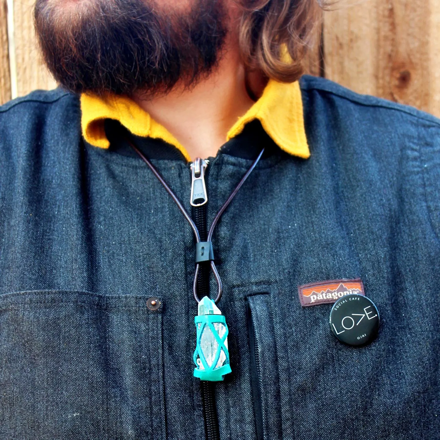Handmade leather gemstone crystal holder/case necklace without stone (12 pack/ $8 ea.)