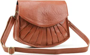 Handmade World NDM Soft Leather Womens Flapover Crossbody The Grace with Adjustable Strap & Overflap Ladies Travel Purse