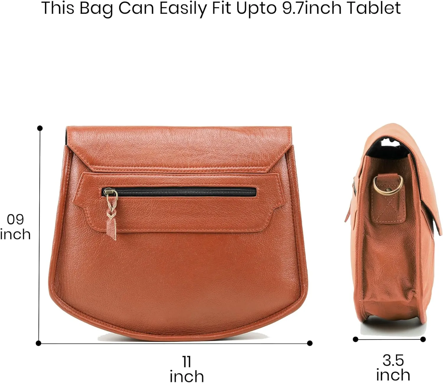 Handmade World NDM Soft Leather Womens Flapover Crossbody The Grace with Adjustable Strap & Overflap Ladies Travel Purse