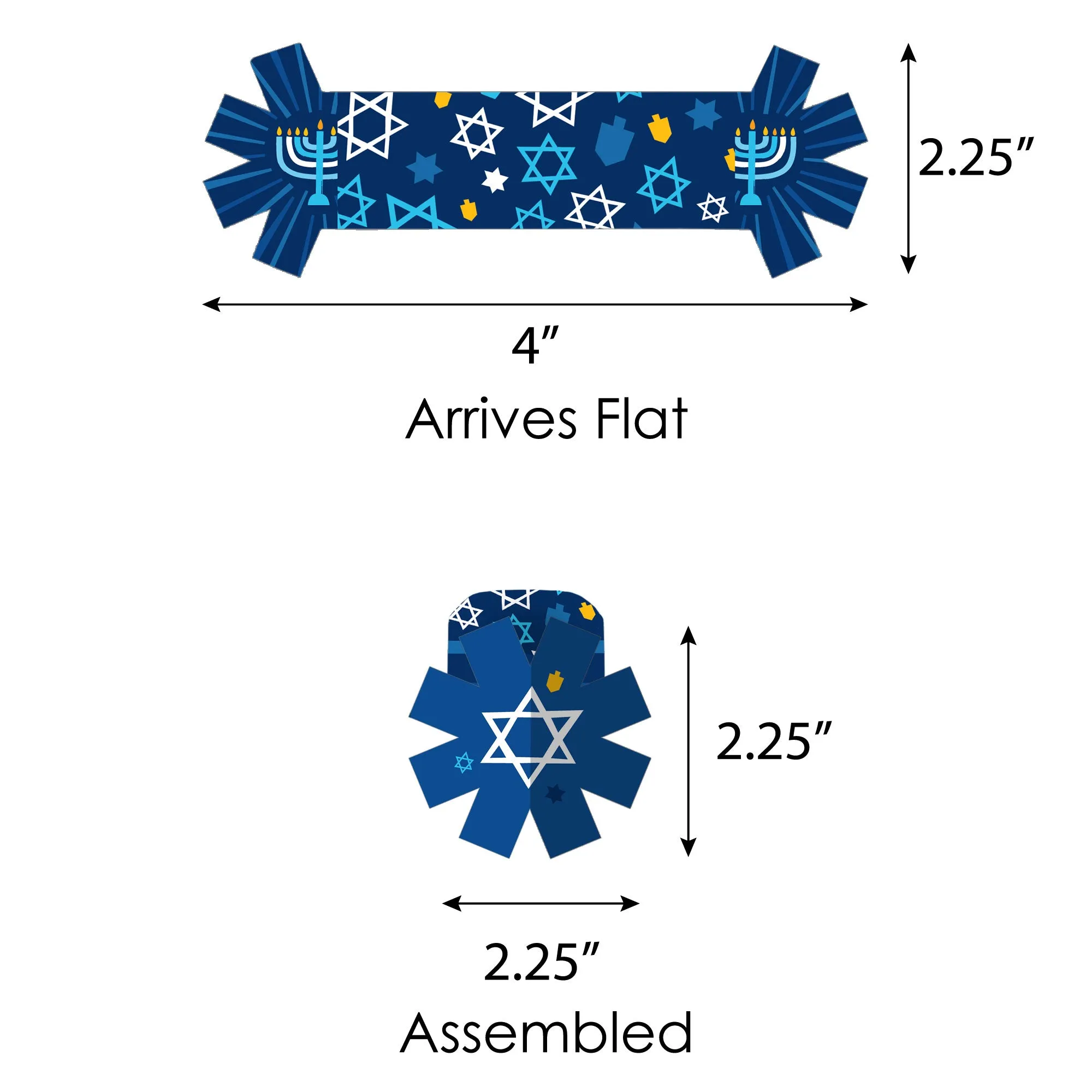 Hanukkah Menorah - Chanukah Holiday Party Paper Napkin Holder - Napkin Rings - Set of 24