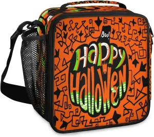 Happy Halloween Topic Lunch Bag for Women Men Adult Insulated Leakproof Lunch Box with Shoulder Belt Reusable Thermal Cooler Lunch Tote Bags for Work Office Picnic Travel