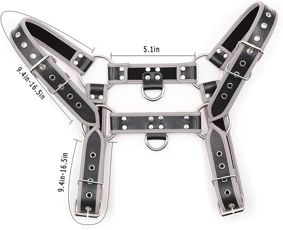 Harness for Man Adjustable Leather Harness Body Chest Half Harness Punk Belt Clubwear Costume