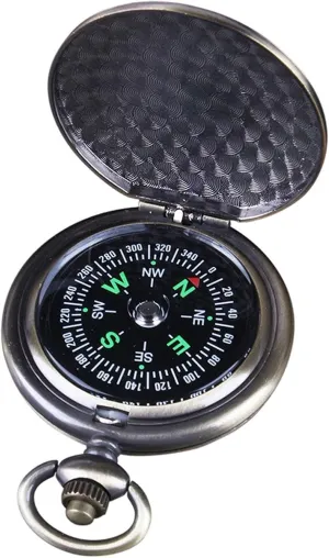 HBJWOV Vintage Zinc Alloy Compass Handheld Pointer Type Pocket Watch Design Outdoor Hiking Navigation Kid Gift