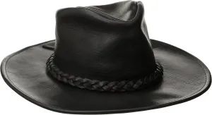 Henschel Walker Authentic Leather Hat - Official Coyote Peterson Hat - Shapeable Brim with Braided Band - Full Grain Leather - for Heavy Duty Adventures and Distinctive Style