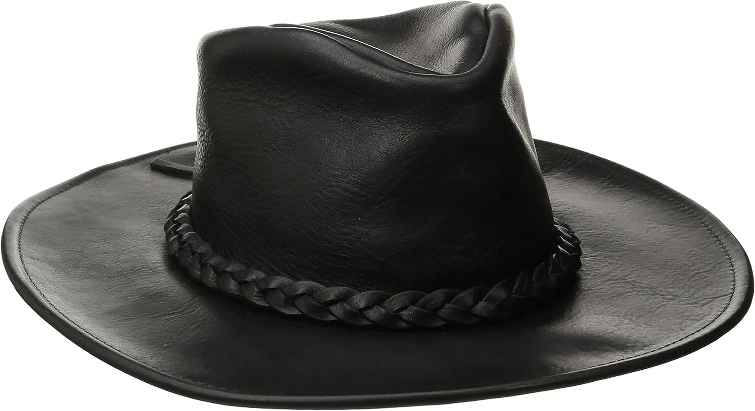 Henschel Walker Authentic Leather Hat - Official Coyote Peterson Hat - Shapeable Brim with Braided Band - Full Grain Leather - for Heavy Duty Adventures and Distinctive Style
