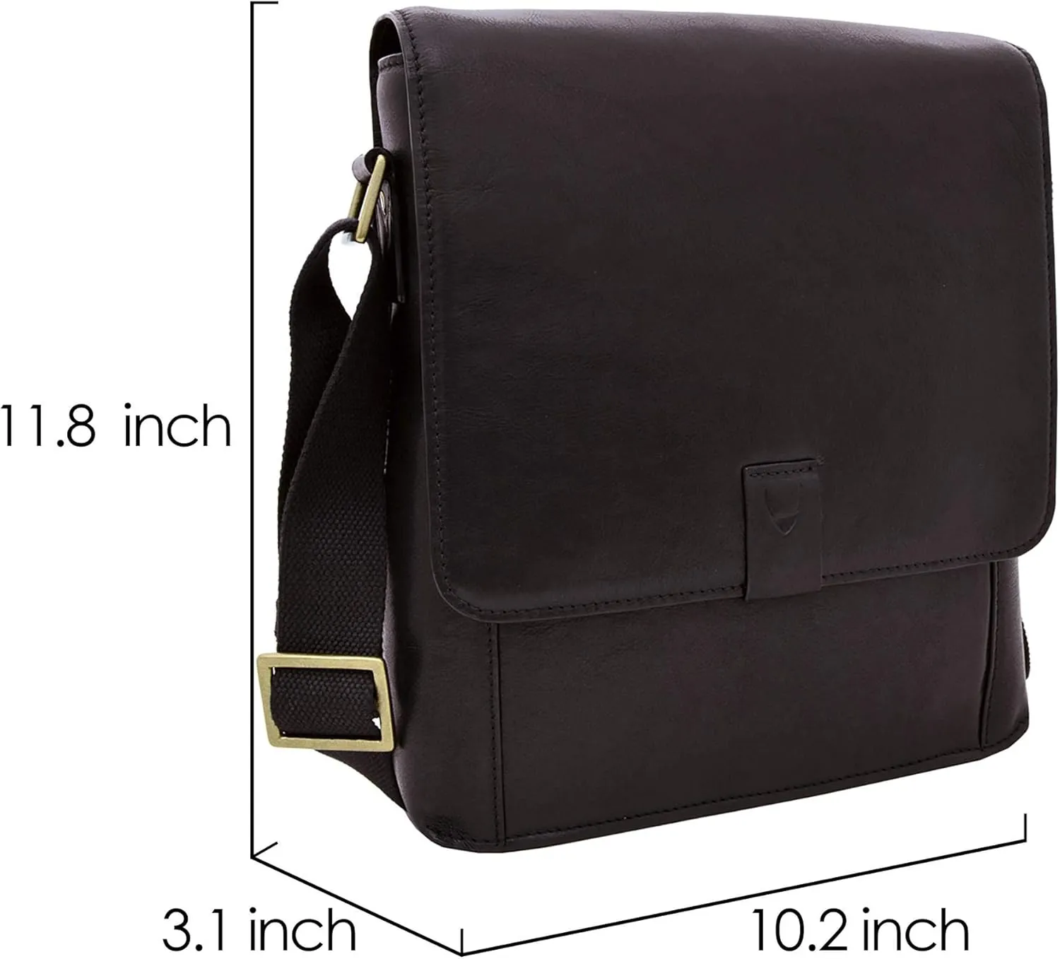 Hidesign Aiden Genuine Leather Medium Crossbody Men/Women Shoulder Messenger Bag / Travel Bag / 10.5" iPad Bag, Brown
