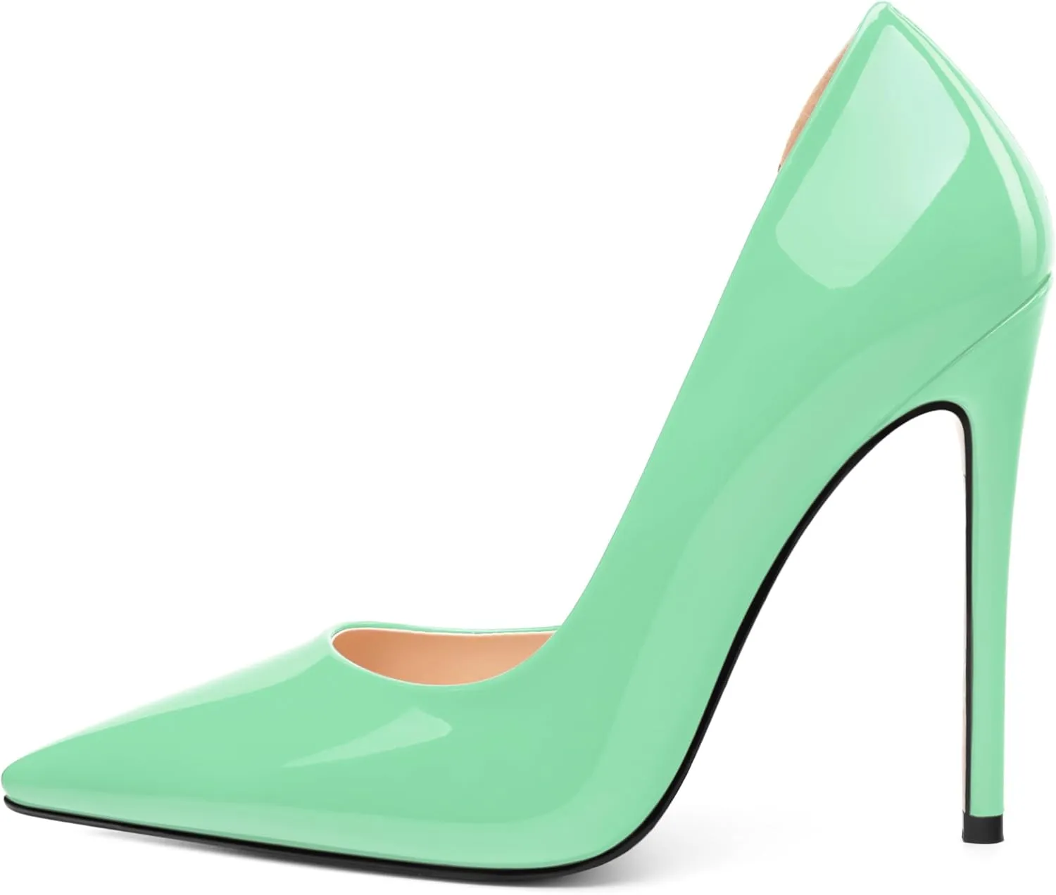 High Heels Stiletto Pumps for Women Slip on Patent Closed Pointed Toe Sexy Fashion Wedding Party Dressy Shoes