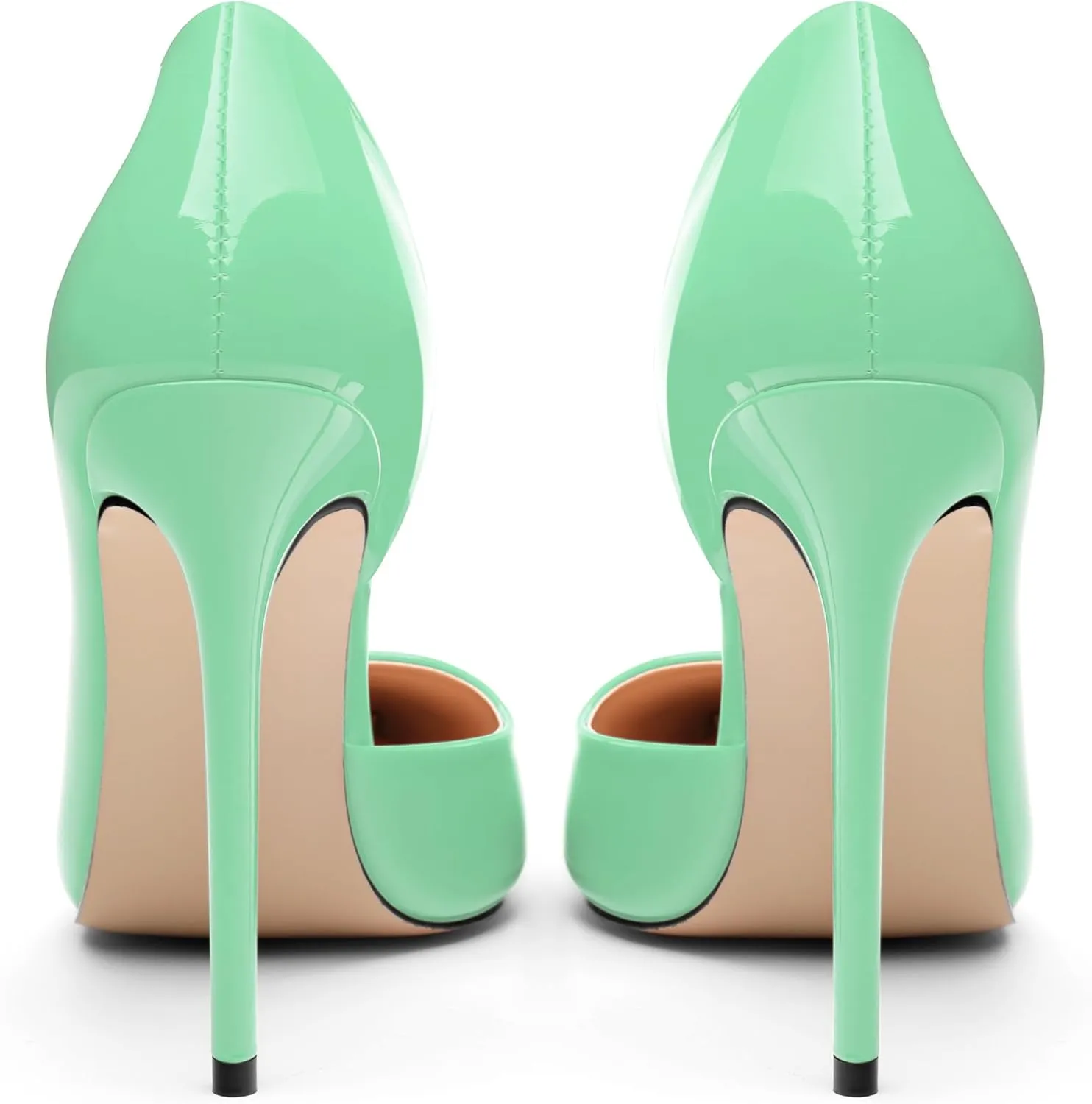 High Heels Stiletto Pumps for Women Slip on Patent Closed Pointed Toe Sexy Fashion Wedding Party Dressy Shoes