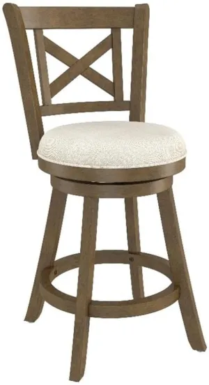 Hillsdale Furniture Hamlin Wood Counter Height Swivel Stool Brush Gray