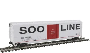 HO Scale Model 50' Plug-Door Boxcar with Metal Wheels Soo Line