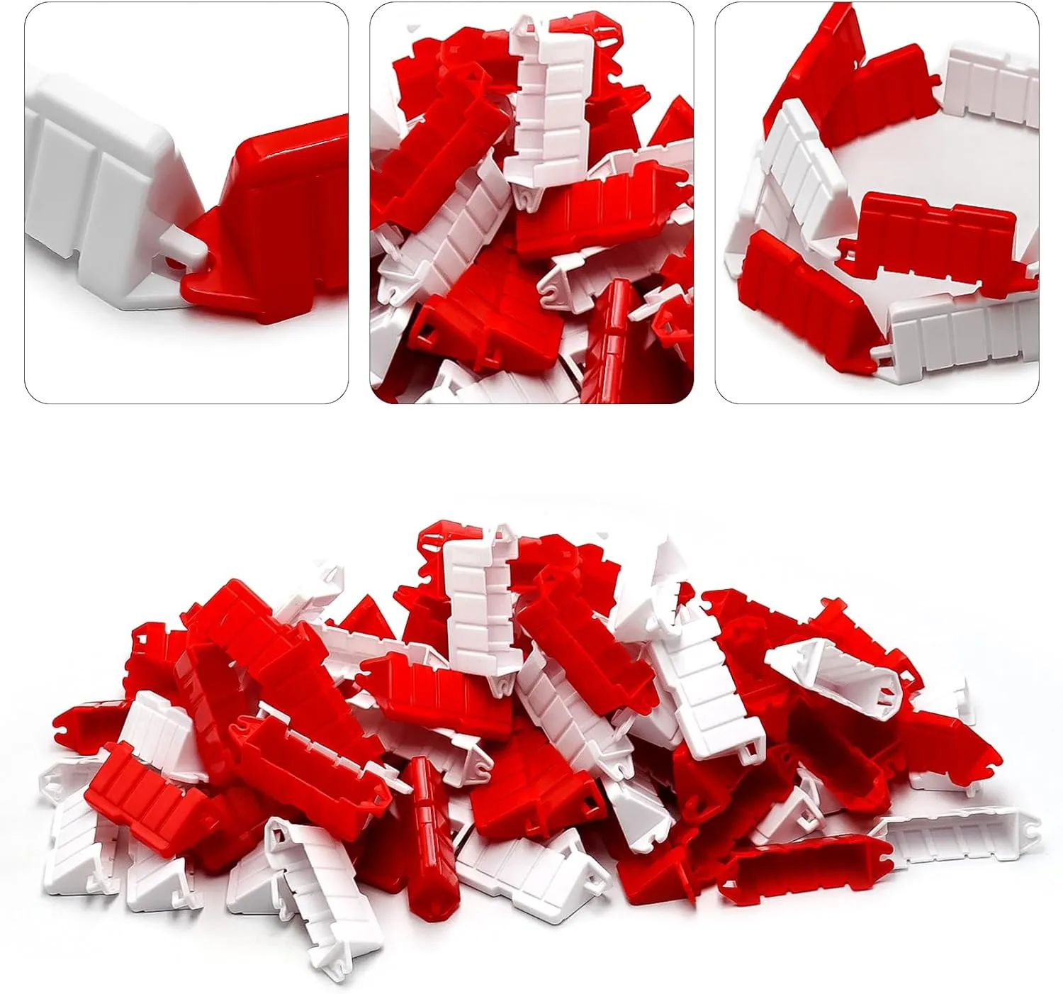 Hobby Fans 300 Pieces RC Car Racing Track Drift Runway Drift Field Fence for 1/14 1/16 1/18 1/24 1/28 Mini RC Car (Red White)