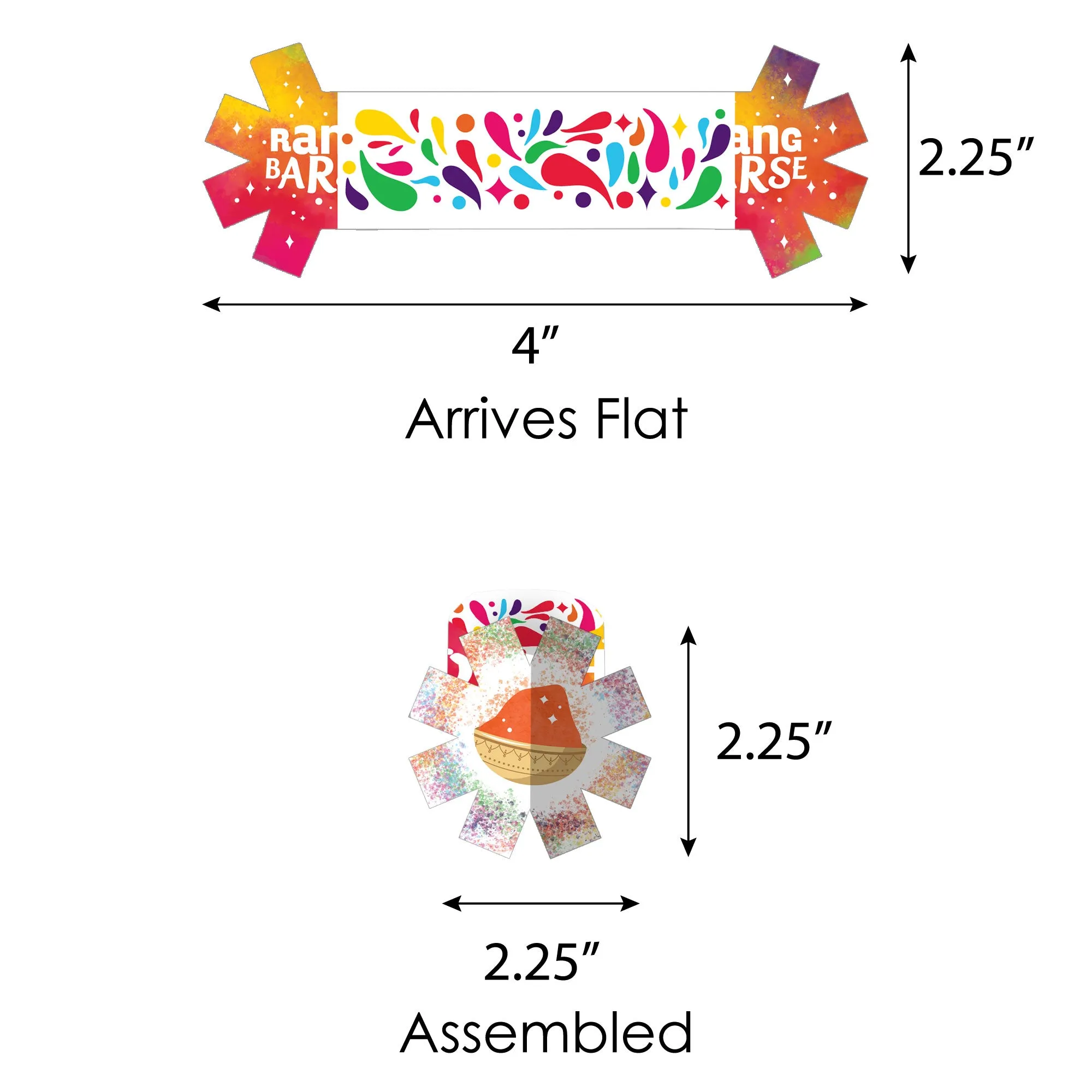 Holi Hai - Festival of Colors Party Paper Napkin Holder - Napkin Rings - Set of 24