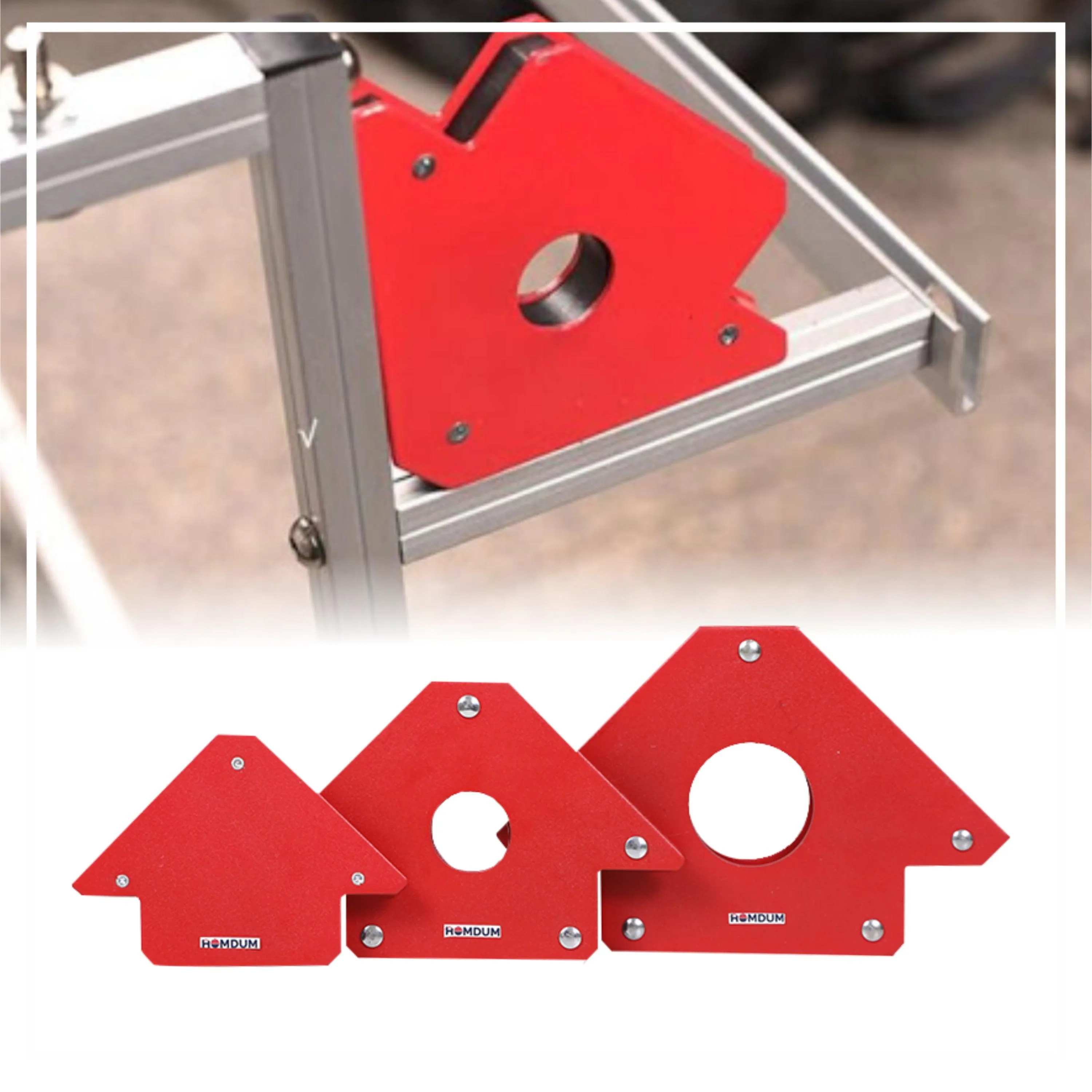 Homdum 4inch Multiangle magnetic welding holder clamps arrow type square with 22kg strong magnet pull for accurate alignment in fabrication works ( 1 Piece)
