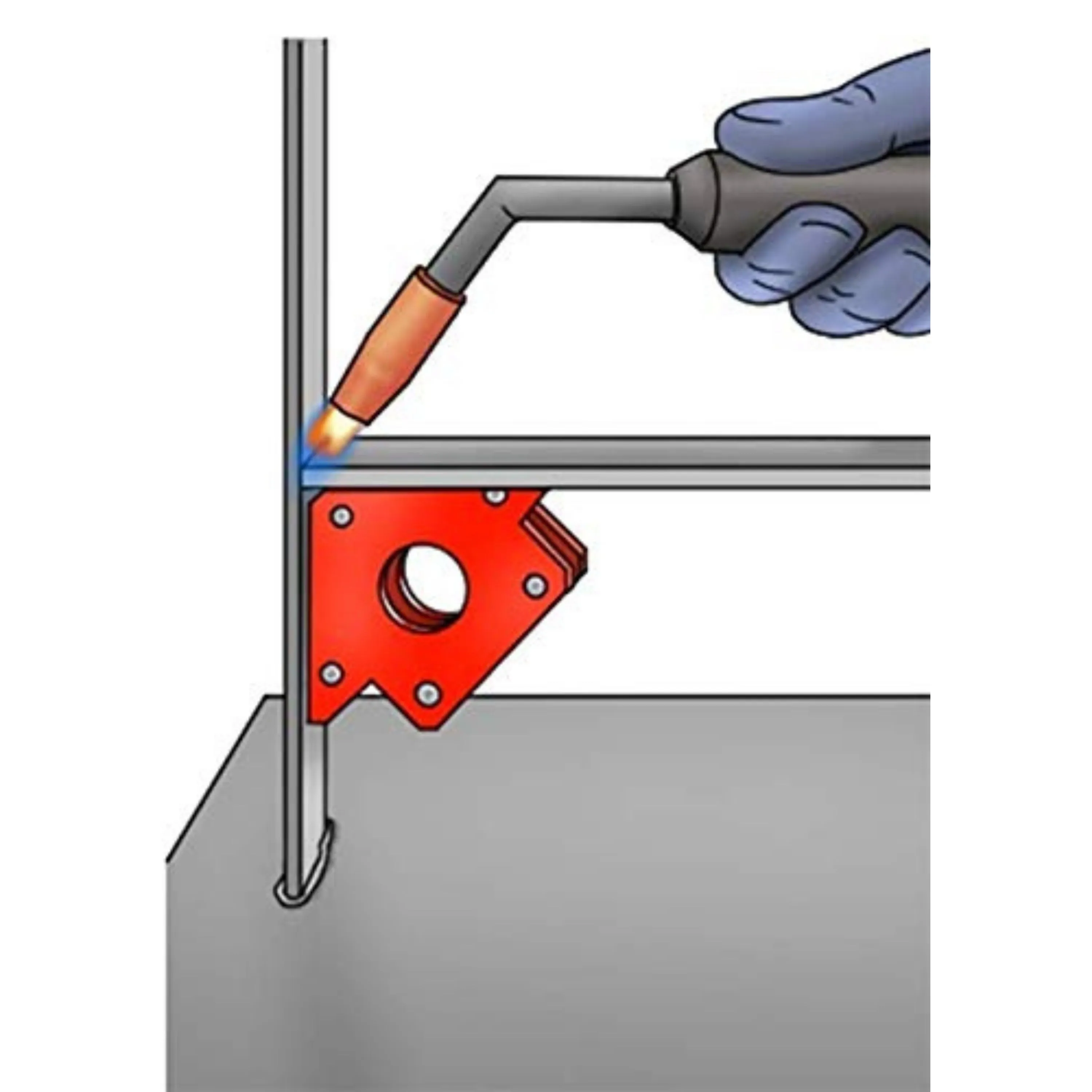 Homdum 4inch Multiangle magnetic welding holder clamps arrow type square with 22kg strong magnet pull for accurate alignment in fabrication works ( 1 Piece)