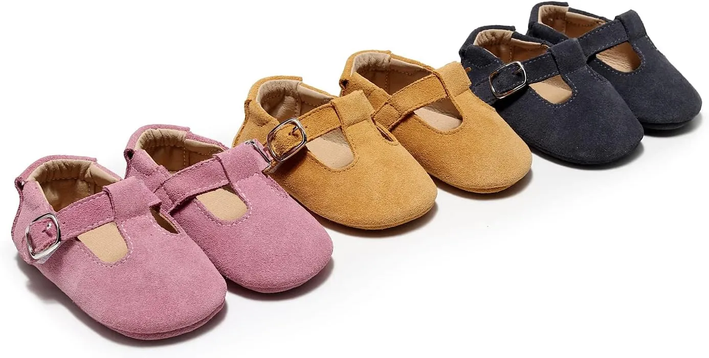 HONGTEYA Leather Baby Moccasins Hard Soled Tassel Crib Toddler Shoes for Boys and Girls…