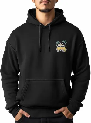 Hoodies for Men Campervan Flower Palm Tree Printed Sweatshirt HoodieDrawstring Long Sleeve Streetwear Hooded Pullover
