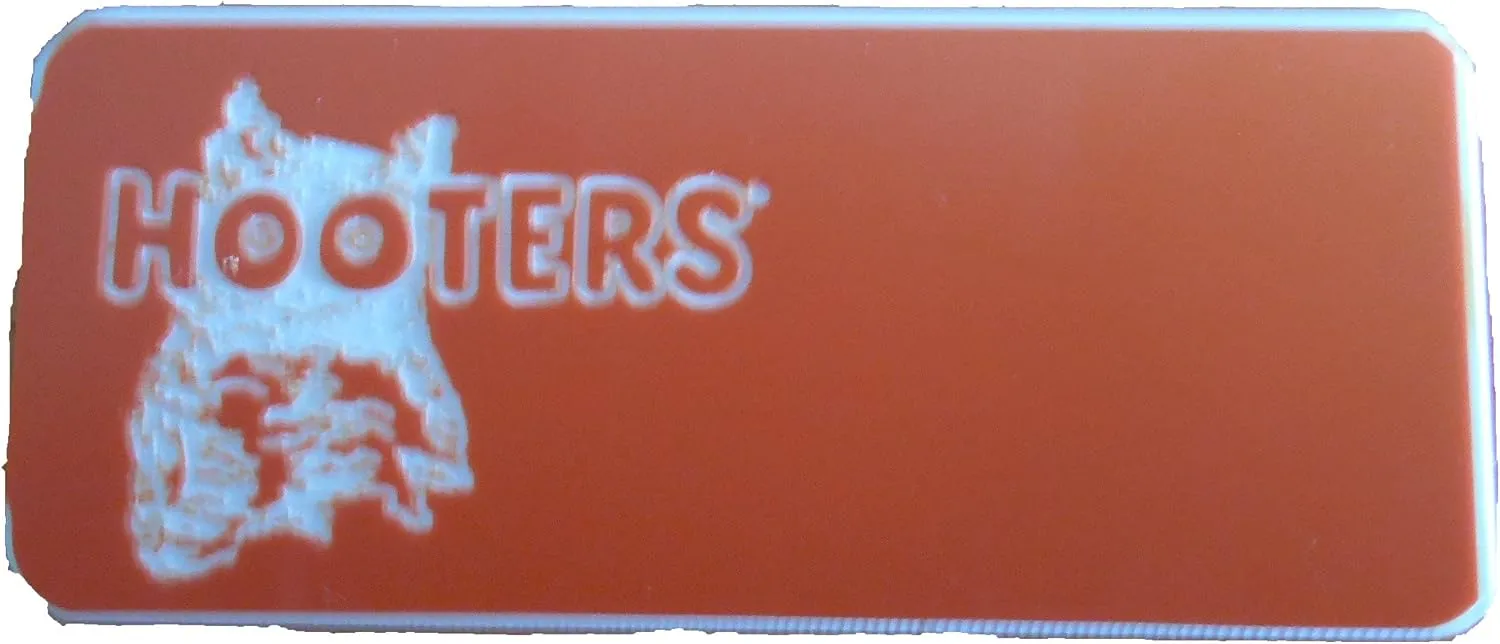 Hooters Blank Costume Name Tag Orange