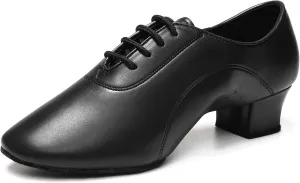 HROYL Little Boy Big Kids Men Latin Dance Shoes Leather lace-up Ballroom Shoes Tango Salsa Performence Practice Dance Shoes Z-238