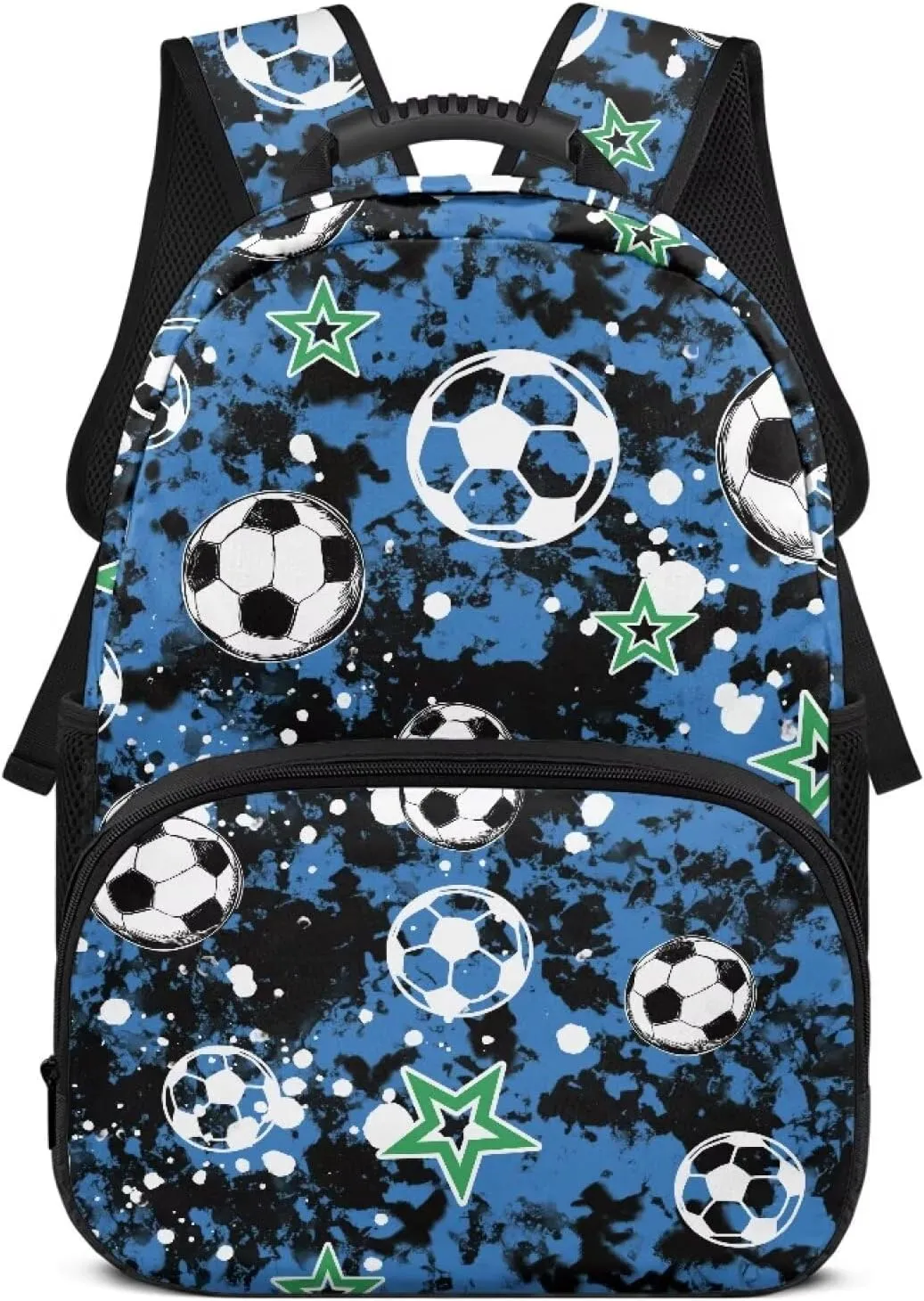 HUGS IDEA Camo Soccer Schoolbag for Teens Boys Lightweight Bookbag with Laptop Compartment Large Capacity Rucksack for Middle Students 17 Inch Children Backpack for Hiking School