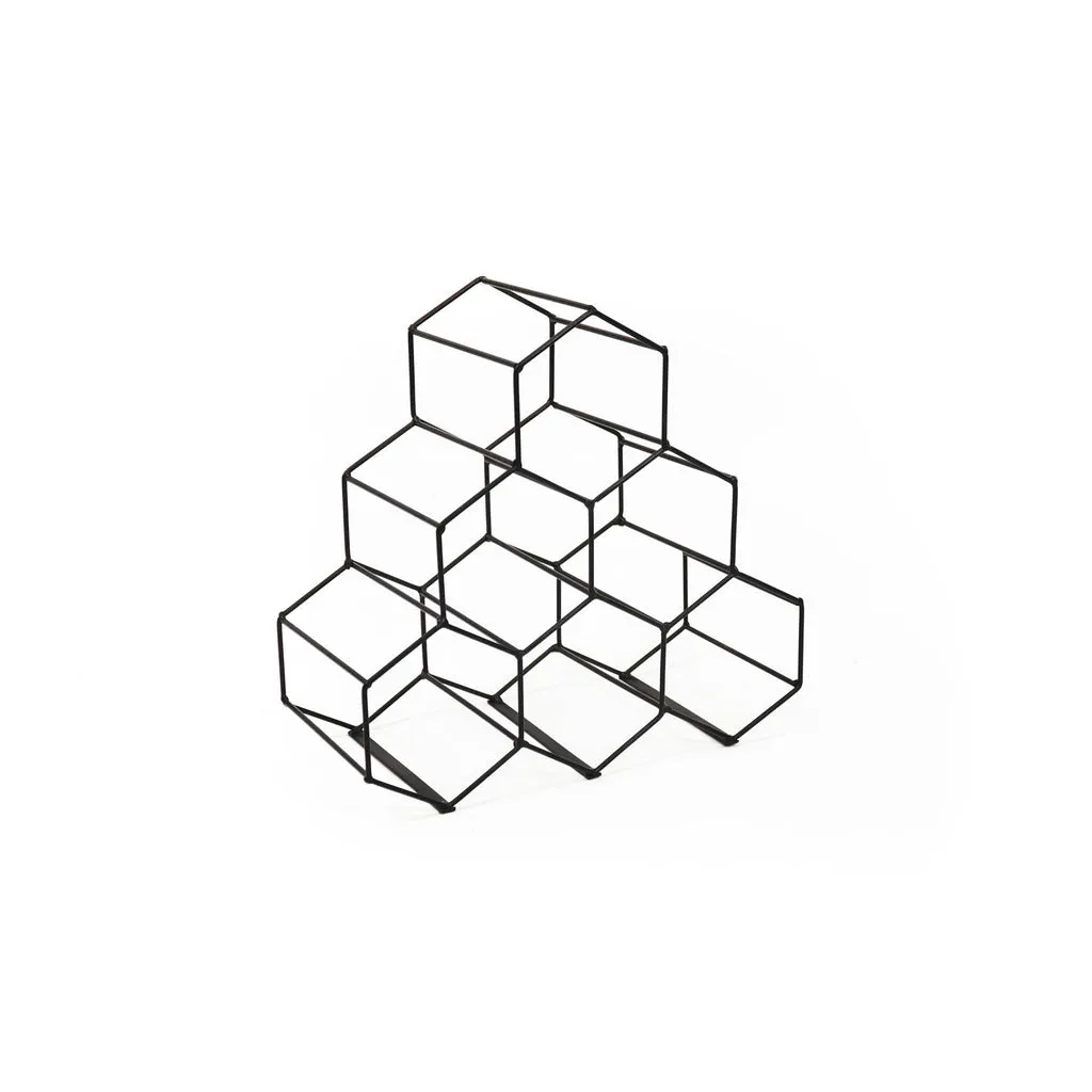 HV Wine Rack - Black Metal - 32x31x15cm
