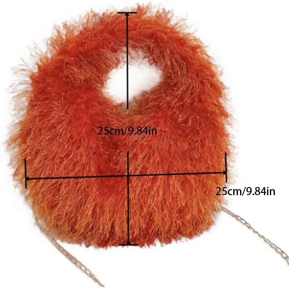 ikasus Fuzzy Tote Bag Y2K Fluffy Shoulder Bag Magnetic Buckle Round Handbag Crossbody Tote Bag Women Furry Purse, Green