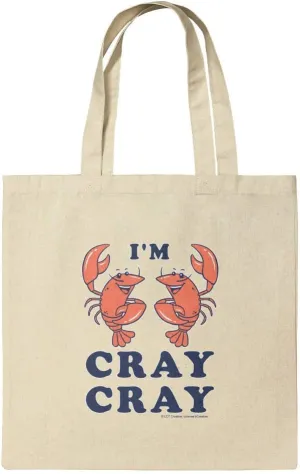 I'm Cray Cray Crazy Crayfish Funny Humor Grocery Travel Reusable Tote Bag