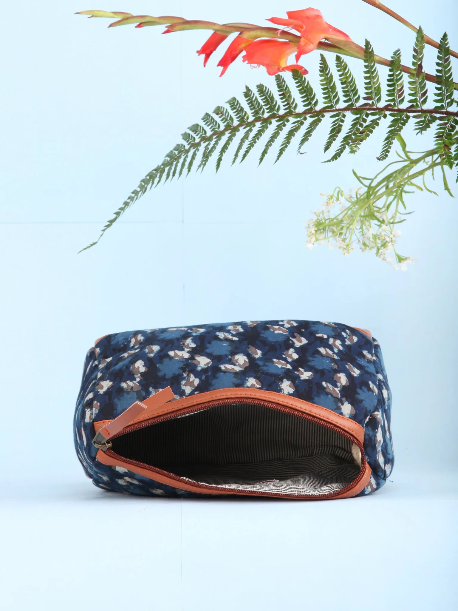 Indigo Black Hand Block Printed Utility Bag - B1611